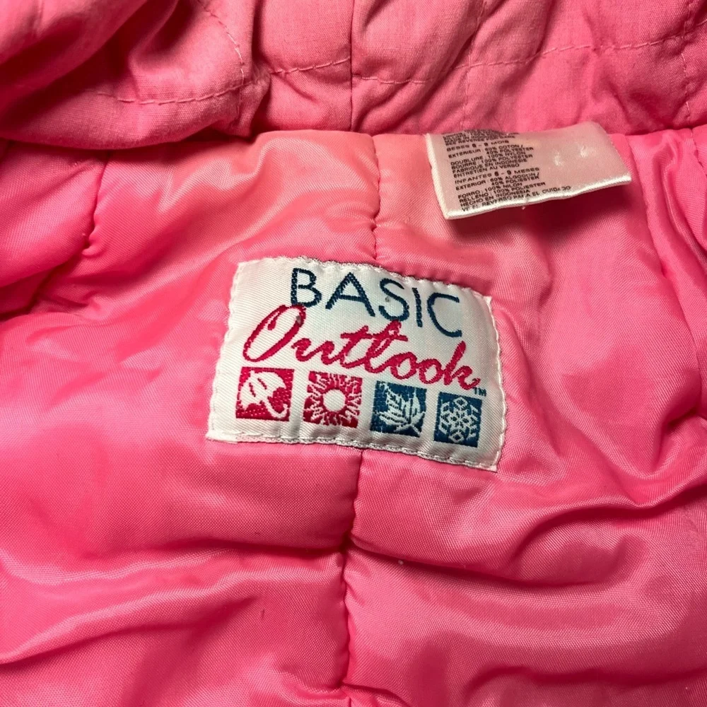 Vintage Pink Pastel Plaid one Piece Snowsuit 6/9 months~winter gear coquette